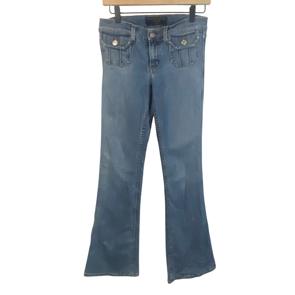 Juicy Couture Y2K Low Rise Patch Pocket Bootcut Flare Leg Jeans Medium Wash 29